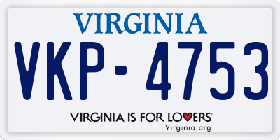 VA license plate VKP4753