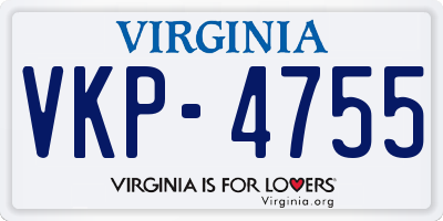VA license plate VKP4755