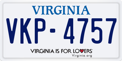 VA license plate VKP4757