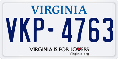 VA license plate VKP4763