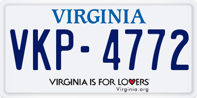 VA license plate VKP4772