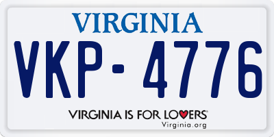 VA license plate VKP4776