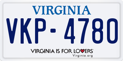 VA license plate VKP4780