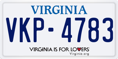 VA license plate VKP4783