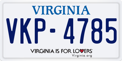 VA license plate VKP4785