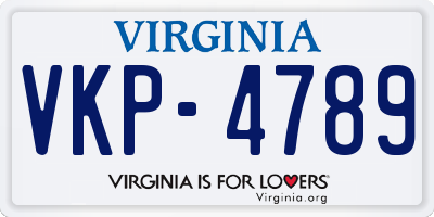 VA license plate VKP4789