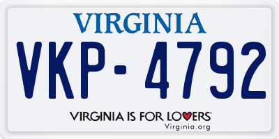 VA license plate VKP4792