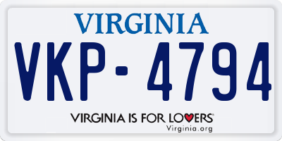 VA license plate VKP4794