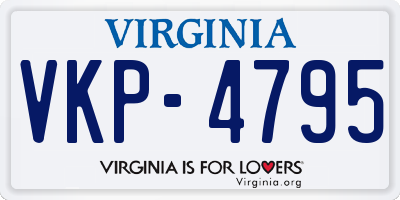VA license plate VKP4795