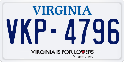 VA license plate VKP4796