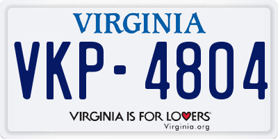 VA license plate VKP4804