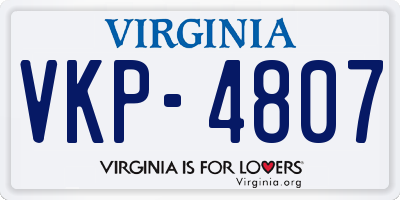 VA license plate VKP4807
