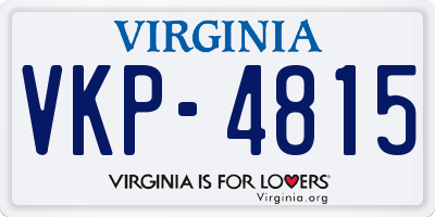 VA license plate VKP4815