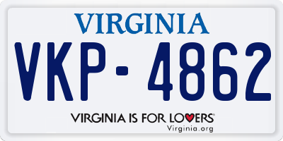 VA license plate VKP4862