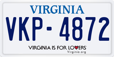 VA license plate VKP4872