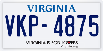 VA license plate VKP4875