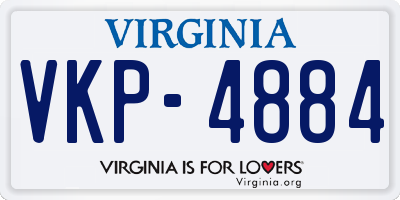 VA license plate VKP4884