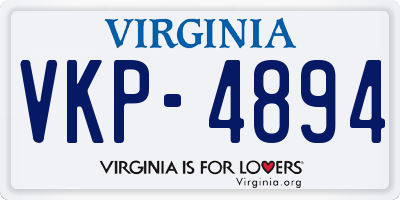 VA license plate VKP4894