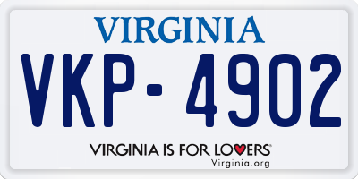 VA license plate VKP4902