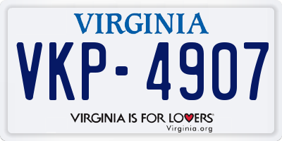 VA license plate VKP4907