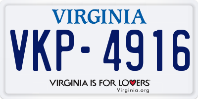 VA license plate VKP4916