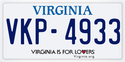VA license plate VKP4933