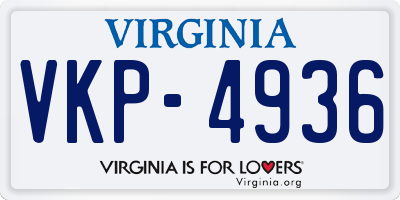 VA license plate VKP4936