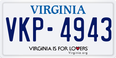VA license plate VKP4943