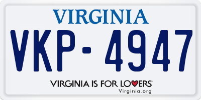 VA license plate VKP4947