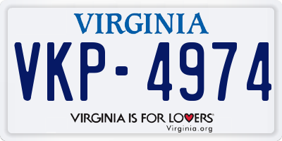 VA license plate VKP4974