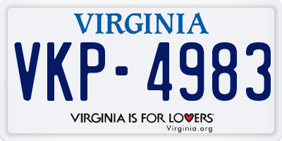 VA license plate VKP4983