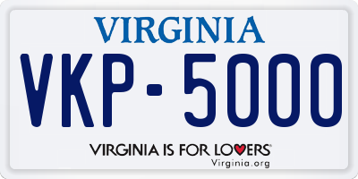 VA license plate VKP5000