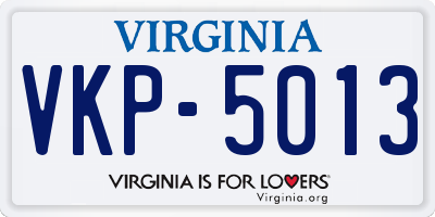 VA license plate VKP5013