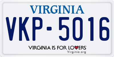 VA license plate VKP5016