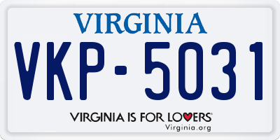 VA license plate VKP5031