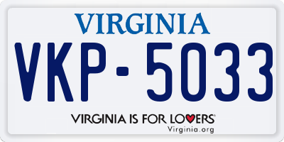 VA license plate VKP5033