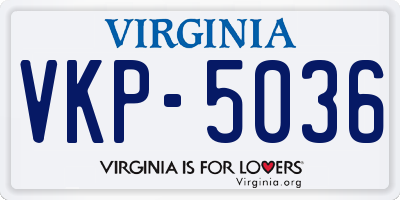 VA license plate VKP5036