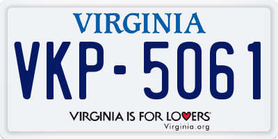 VA license plate VKP5061
