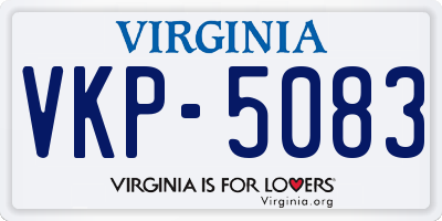 VA license plate VKP5083