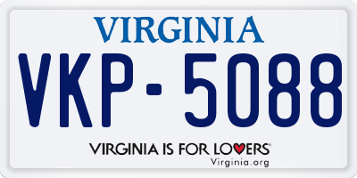 VA license plate VKP5088