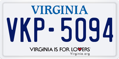 VA license plate VKP5094