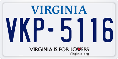 VA license plate VKP5116