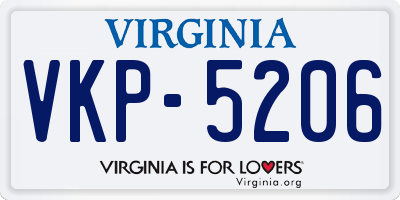 VA license plate VKP5206