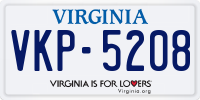VA license plate VKP5208