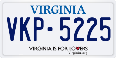 VA license plate VKP5225