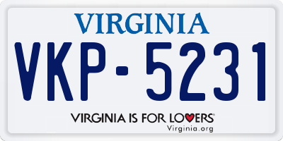 VA license plate VKP5231