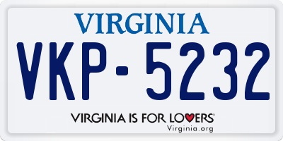 VA license plate VKP5232