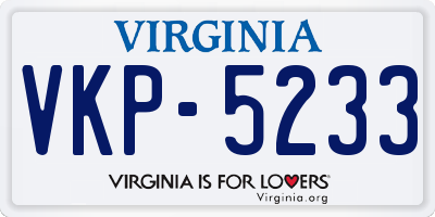 VA license plate VKP5233