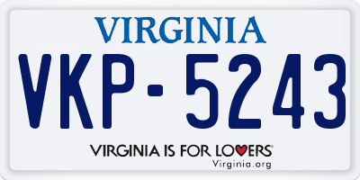 VA license plate VKP5243