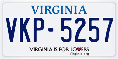 VA license plate VKP5257